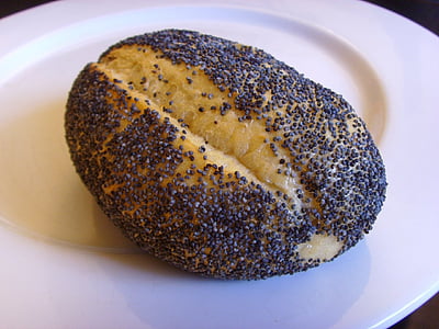 mohnbrötchen, ม้วน, ขนมปัง, กระตุ้น, งาดำ, ขนมปังขาว, ของหวาน