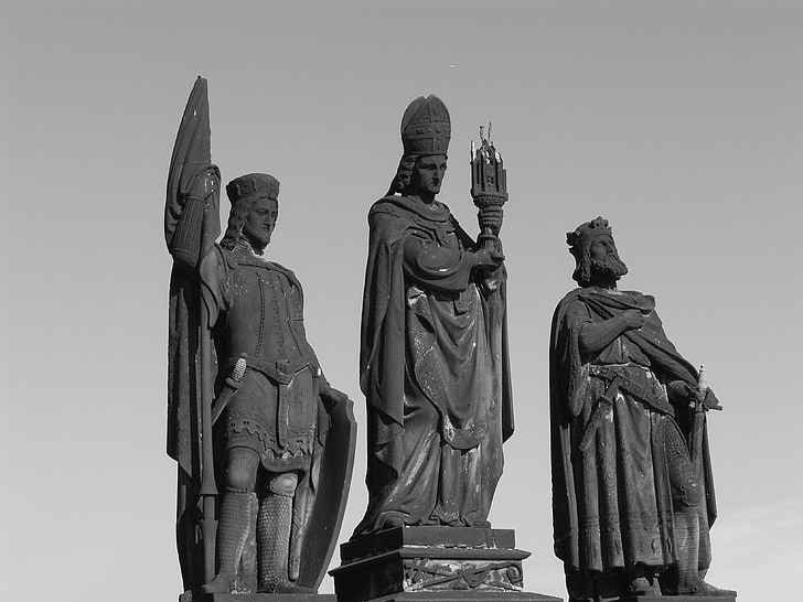 Charles bridge, statyer, Prag, resor, motiv, katolicism, Tjeckien