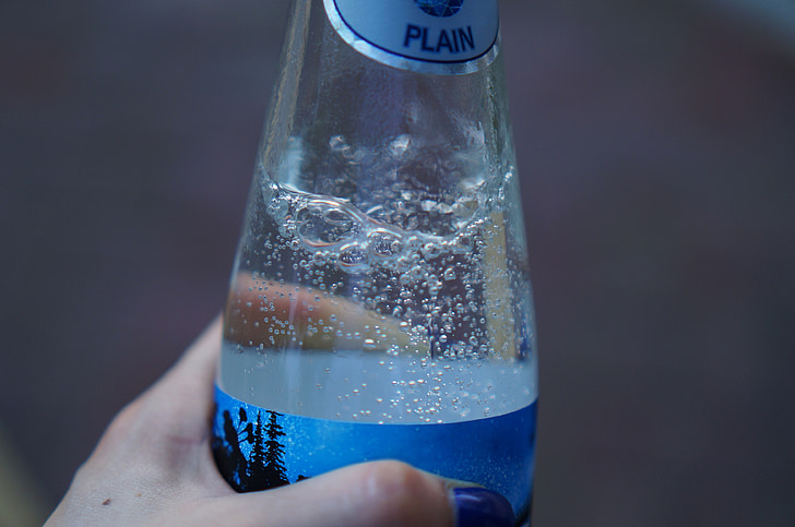 acqua frizzante, bevande, carbonato di, blu, freschezza, bolla