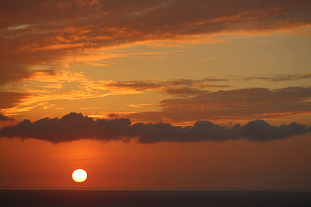 zonsondergang, Oceaan, eiland, Hawaiian, oranje kleur, scenics, schoonheid in de natuur
