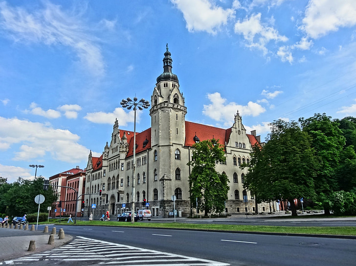 district court, bydgoszcz, poland, building, exterior, tower, architecture