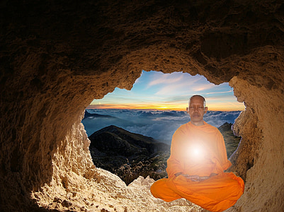 budista, monje, budismo, meditación, iluminación, religión, fe