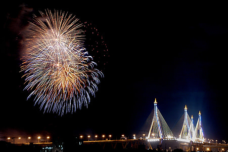 πυροτέχνημα, Φεστιβάλ, Μπανγκόκ, Ταϊλάνδη, γιορτή, εορταστική