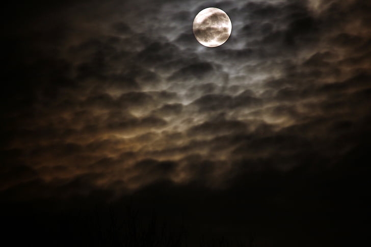 noc, spln, oblaky, mesiac, Cloud - sky, Astronómia, tmavé