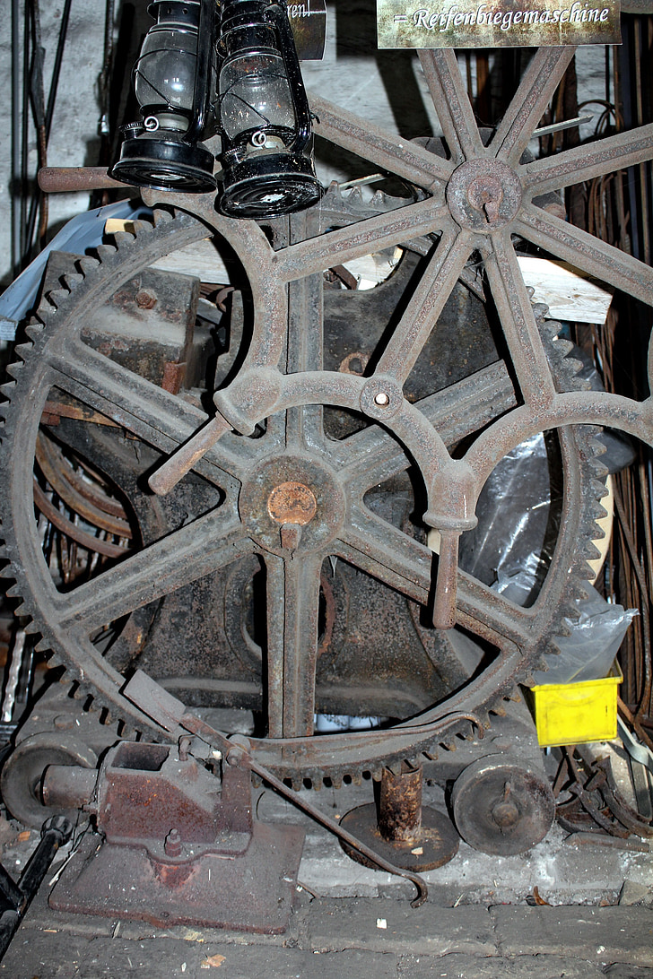 svinghjul, historiske maskine, kørsel, stål