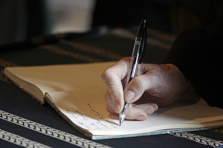 hand, schrijven, pen, mensen, Auteur, Opmerking, studie