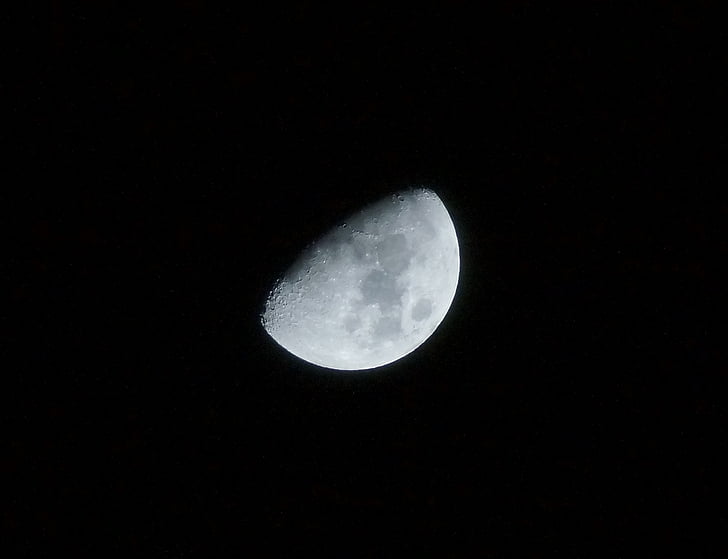 luna, fotografia de noapte, noapte, luna la noapte, astronomie, cerul de noapte, timp de expunere