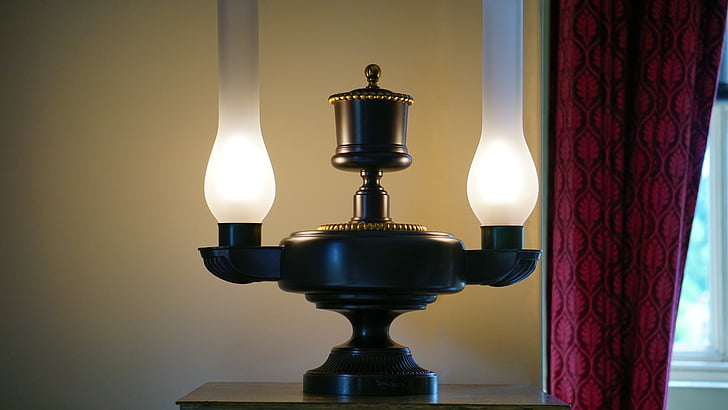 лампа, Старий, Вінтаж, світло, дослідження, античні, вікно