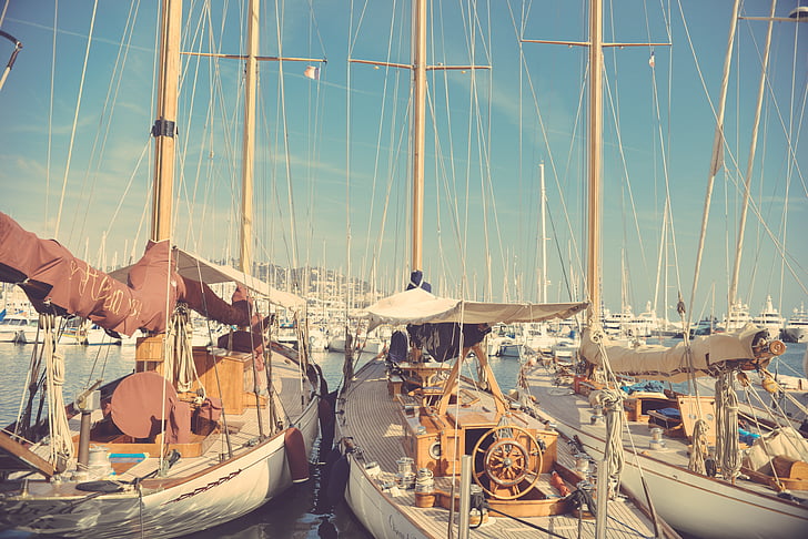 segel, båtar, Marina, hamnen, hamn, segelbåt, blå