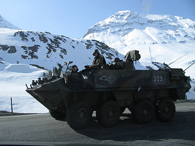 tanque, montaña, nieve, Ejército, guerra, militar, fuerzas armadas