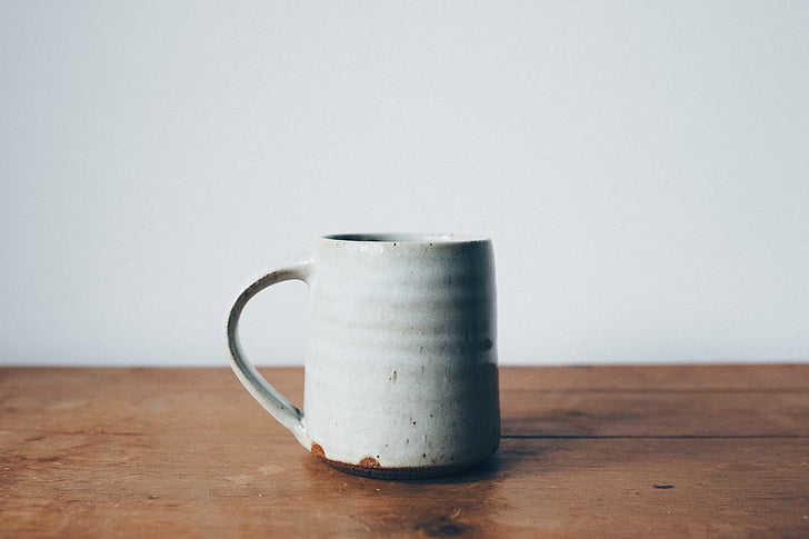 wooden, table, pitcher