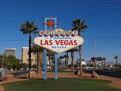 Las Vegasissa, merkki, Las vegas-kyltistä, tervetullut merkki, Road, Yhdysvallat