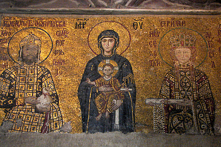 mary, jesus, st john the baptist, religion, mosaic, church, christianity