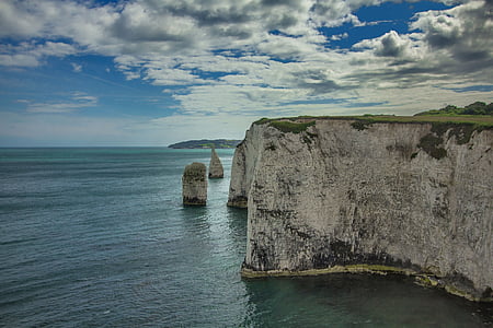 Old harry sziklák, zátonyok, óceán, Anglia