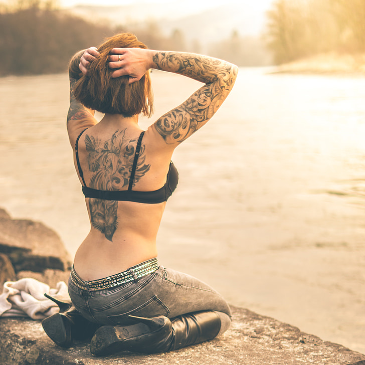 tatuaj, body-art, muta, pictat, femeie, corpul, femei