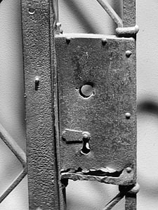 serratura, cancello, metallo, chiuso, vietato, garantire la
