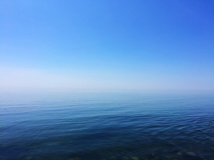 Ocean, vody, more, vyblednutiu, Sky, Miznúce, Horizon