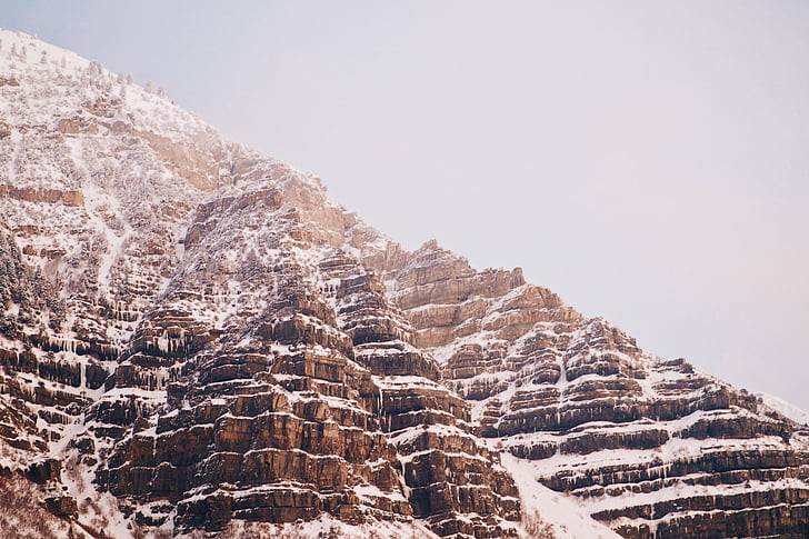 low, angle, photo, high, mountain, daytime, nature