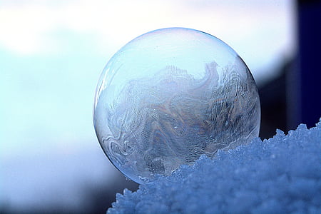 Seifenblase, ze, gefroren, Frozen bubble, Frost, Struktur, Blase