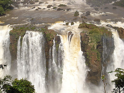water, waterfall, cataracts, nature, mouth of the iguassu, river, scenics