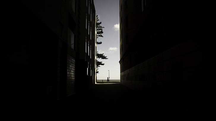 building, shadow, window, architecture, dark, no people, city
