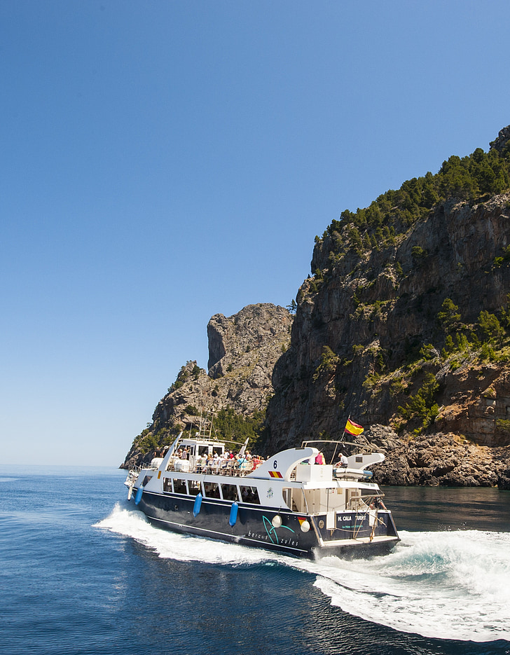 barche blu, litorale di Tramuntana, Mallorca