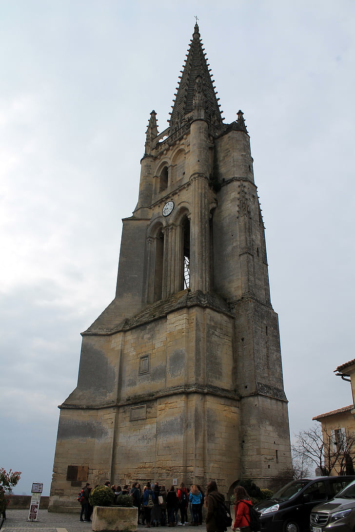 Saint emilion, Frankrike, Gita, monolitiska kyrkan, kyrkan