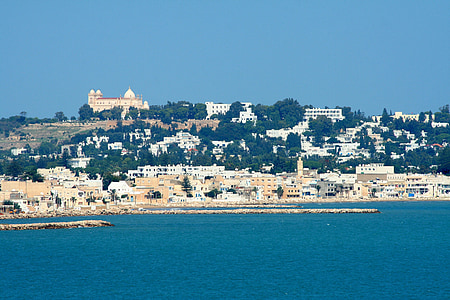 odmor, more, mediteranska, plaža, Kamenita obala, programa Outlook, Tunis