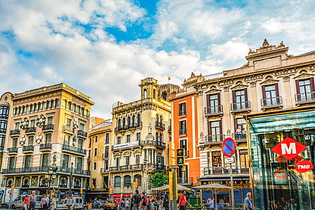 barcelona, city, urban, colorful, buildings, architecture, cityscape