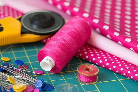 sewing, patchwork, körkés, thread, pink, spindle, pin