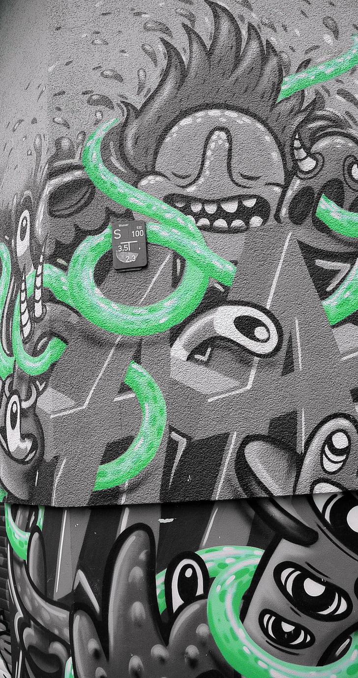 Graffiti, Street-art, urbane Kunst, Wand, Wandbild, Fassade, Kunst