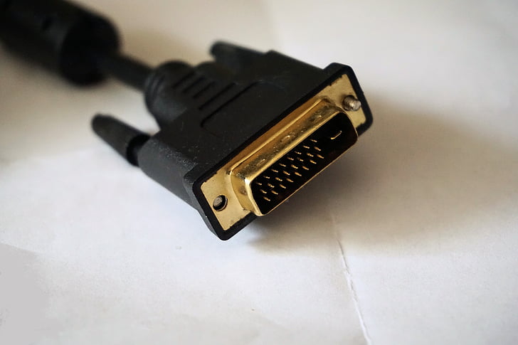 DVI, câble, ordinateur, accessoires, connexion, matériel, Monitor cables