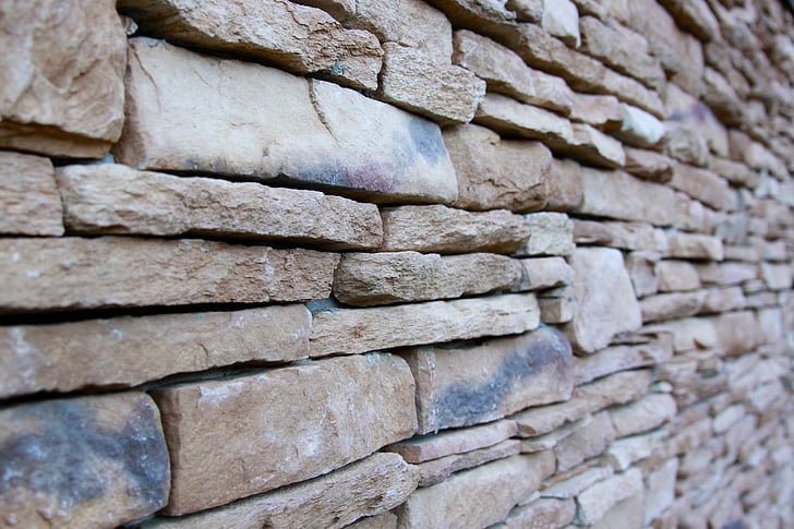 stenmur, naturliga stenar, väggen, murverk, naturlig stenmur, fast, stenar