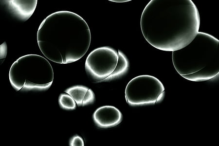 terbang bola, bola, gelap, bayangan, abstrak, seni, bakteri
