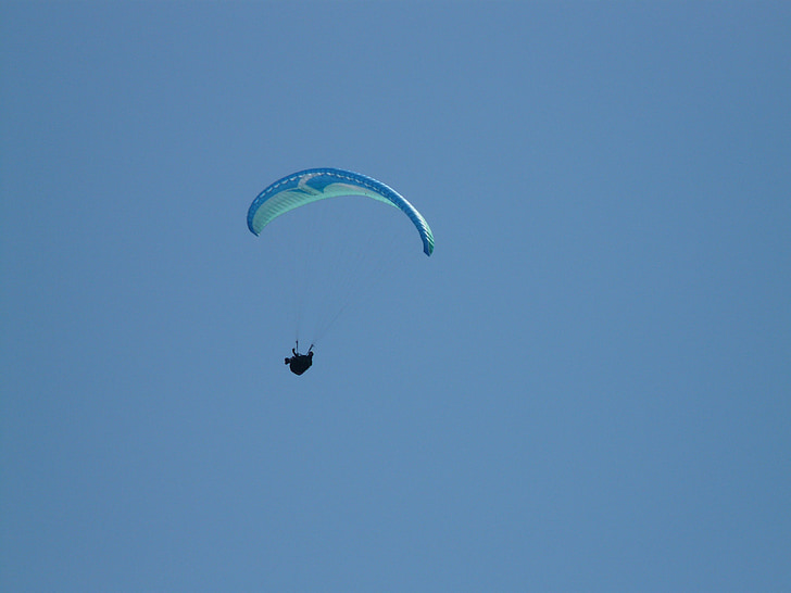 Paraglider, paragliding, vliegen, sport, sportief, hoge, hemel