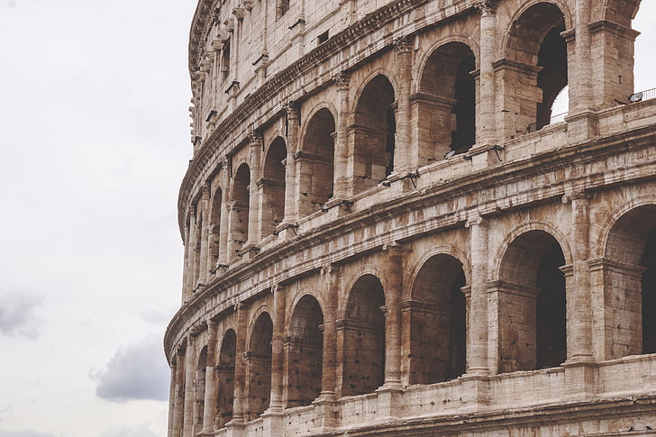 Colosseum, Róma, épület, romok, műemlék, homlokzat, Arch