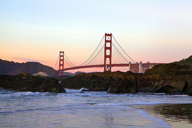 San francisco, híd, kapu, arany, San, Francisco, felfüggesztés