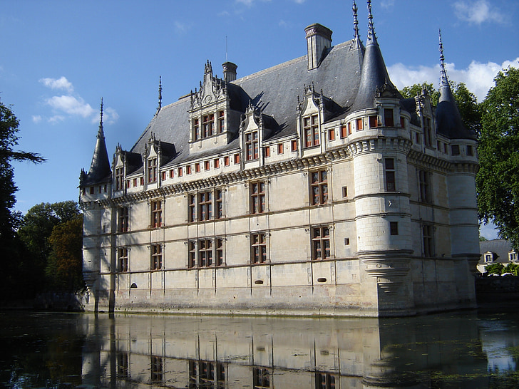 Châteaux de la loire, Azay Rideau, Renaissance, architecture, Château, célèbre place