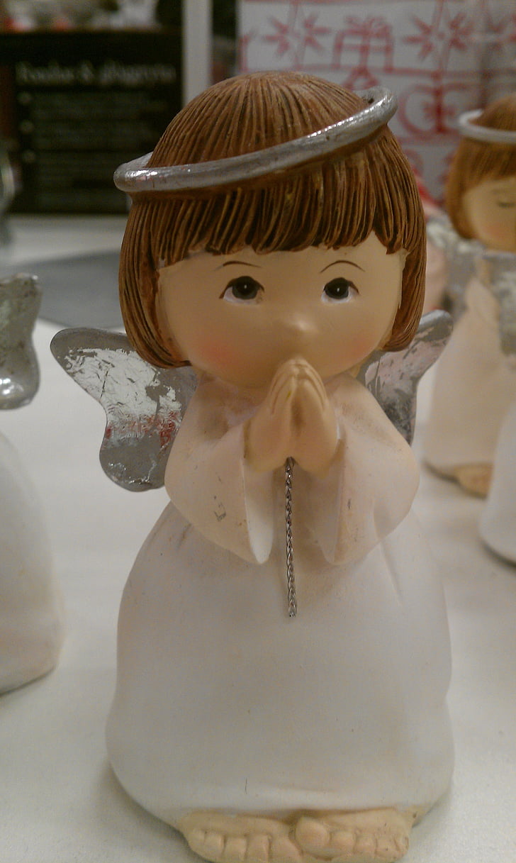 ange, Christmas, blanc, Figurine