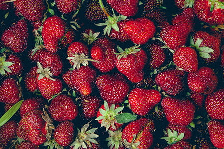 rød, jordbær, frugter, sund, mad, frugt, friskhed