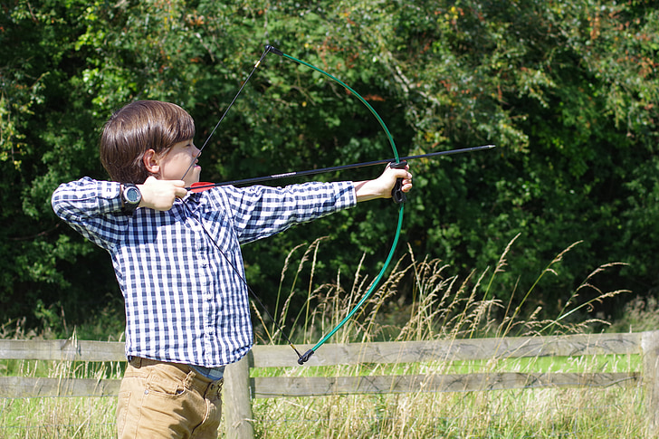 archery, boy, arrow, aiming, weapon, leisure, kid