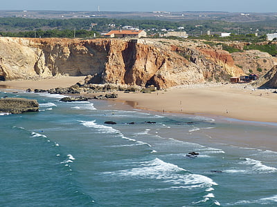 Algarve, Sea, Aalto, Rock, Coast, vesi, varattu