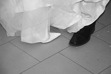 casament, sabates, núvia, dames d'honor, sabata, blanc