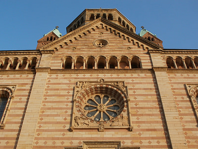 dom, Speyer, fasada, katedrala, arhitektura, cerkev, Nemčija