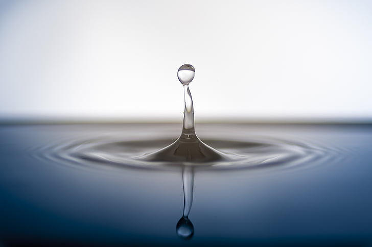 drip, close, drop of water, macro, water, waves circles, liquid