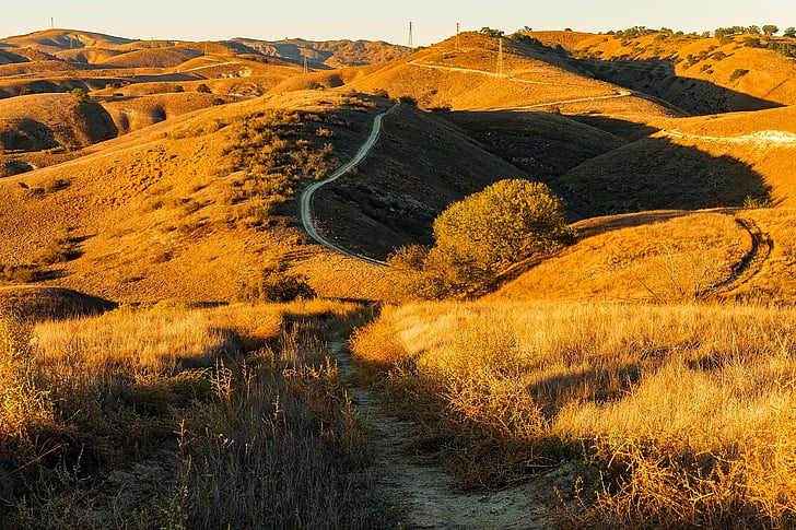Californië, heuvels, landschap, schilderachtige, wandelen, wandelen, Trail