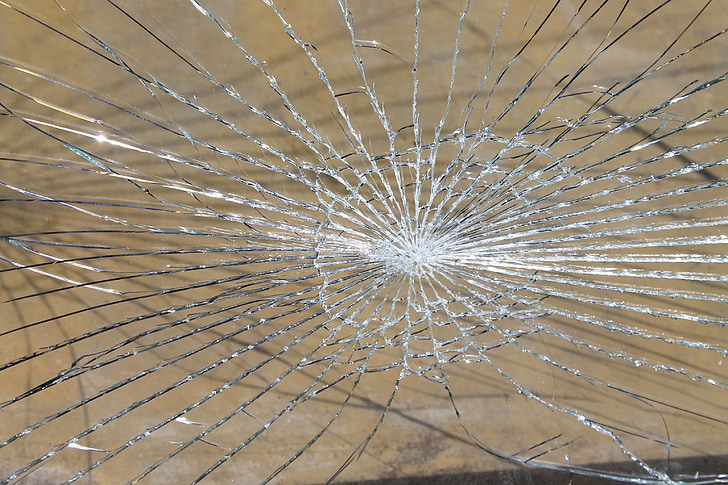 rozbitie skla, sklo, zlomené, Splitter, krehké, poškodenie, Shard
