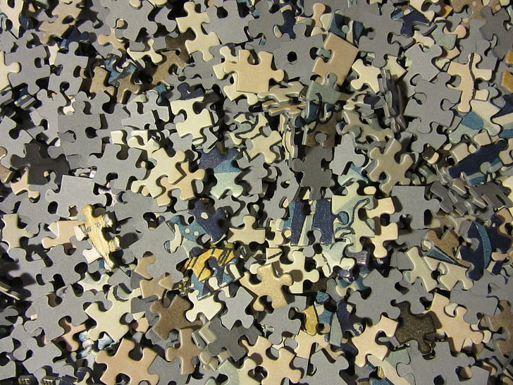 quebra-cabeça, peças do puzzle, bagunça, caos, problema, solução, quebra-cabeças