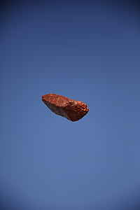 roca, naturaleza, flotando, extraño, cielo, rojo