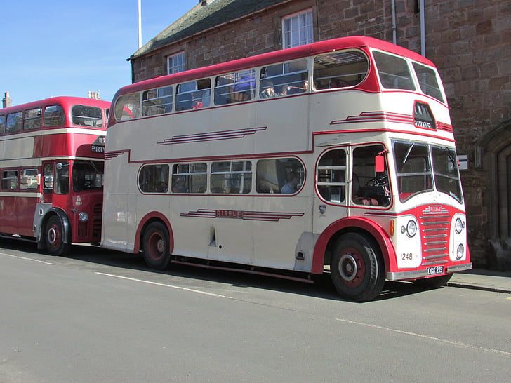 busz, jármű, régi, Titan, Ribble, szállítás, Vintage